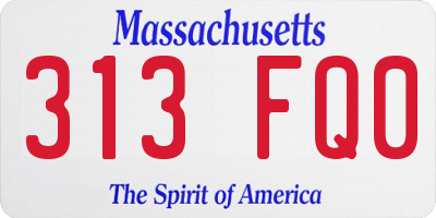MA license plate 313FQ0