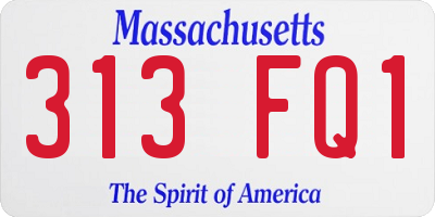 MA license plate 313FQ1