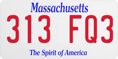 MA license plate 313FQ3