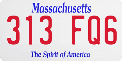 MA license plate 313FQ6