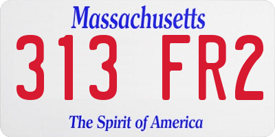 MA license plate 313FR2