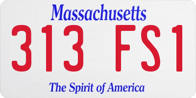 MA license plate 313FS1