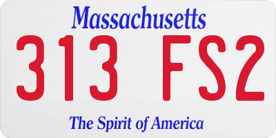 MA license plate 313FS2