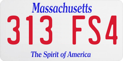 MA license plate 313FS4