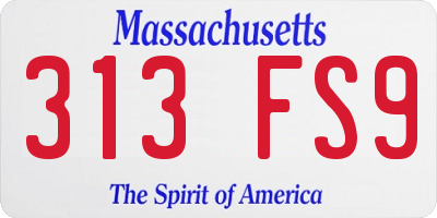 MA license plate 313FS9
