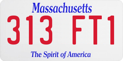 MA license plate 313FT1