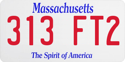 MA license plate 313FT2
