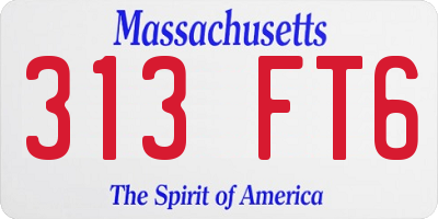 MA license plate 313FT6