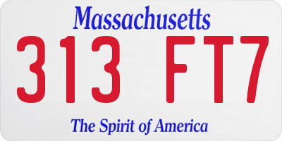 MA license plate 313FT7