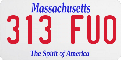 MA license plate 313FU0