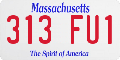 MA license plate 313FU1