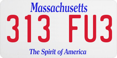 MA license plate 313FU3
