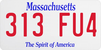 MA license plate 313FU4