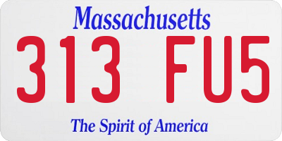 MA license plate 313FU5