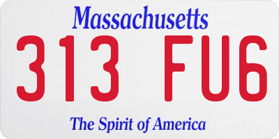 MA license plate 313FU6