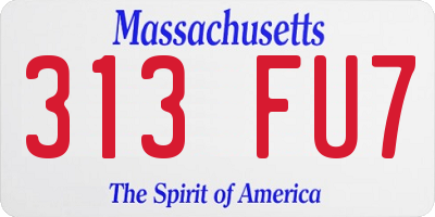 MA license plate 313FU7
