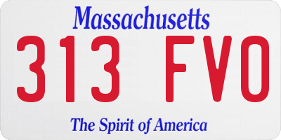 MA license plate 313FV0