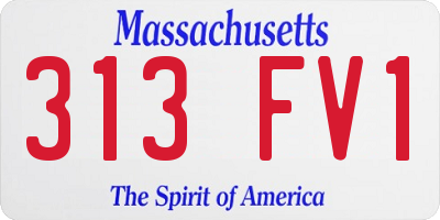 MA license plate 313FV1