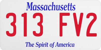 MA license plate 313FV2