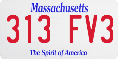 MA license plate 313FV3