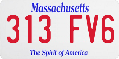MA license plate 313FV6