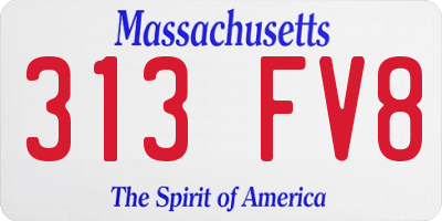 MA license plate 313FV8