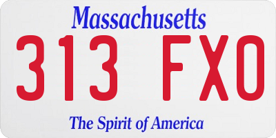 MA license plate 313FX0