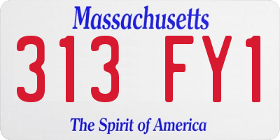MA license plate 313FY1