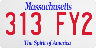 MA license plate 313FY2