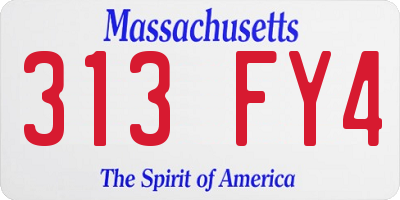 MA license plate 313FY4