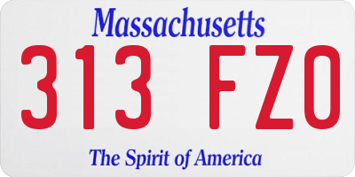 MA license plate 313FZ0