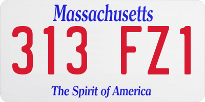 MA license plate 313FZ1