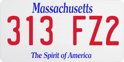 MA license plate 313FZ2