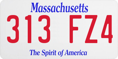 MA license plate 313FZ4