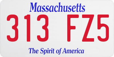 MA license plate 313FZ5