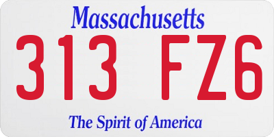 MA license plate 313FZ6