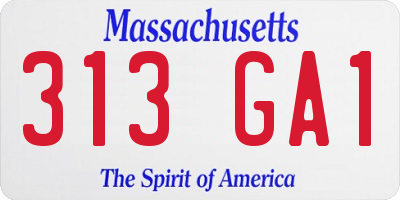 MA license plate 313GA1