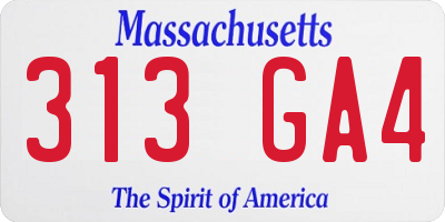 MA license plate 313GA4