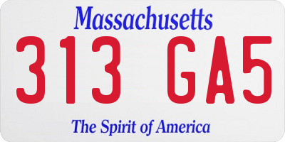 MA license plate 313GA5