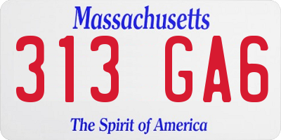 MA license plate 313GA6