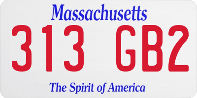MA license plate 313GB2