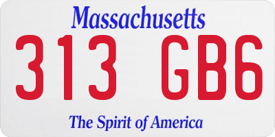MA license plate 313GB6