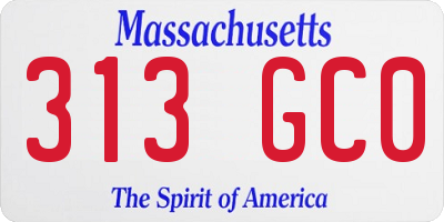 MA license plate 313GC0