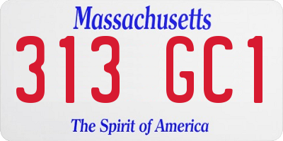 MA license plate 313GC1
