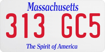 MA license plate 313GC5