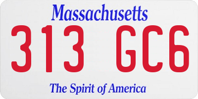 MA license plate 313GC6
