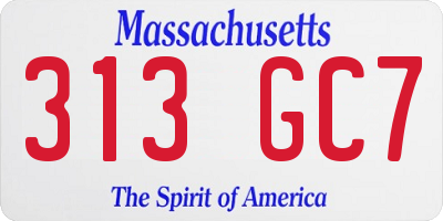 MA license plate 313GC7