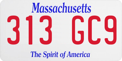 MA license plate 313GC9