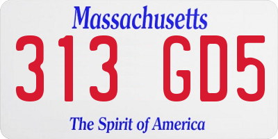 MA license plate 313GD5