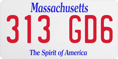 MA license plate 313GD6